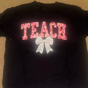Black Womens Shirt with 'TEACH' Design